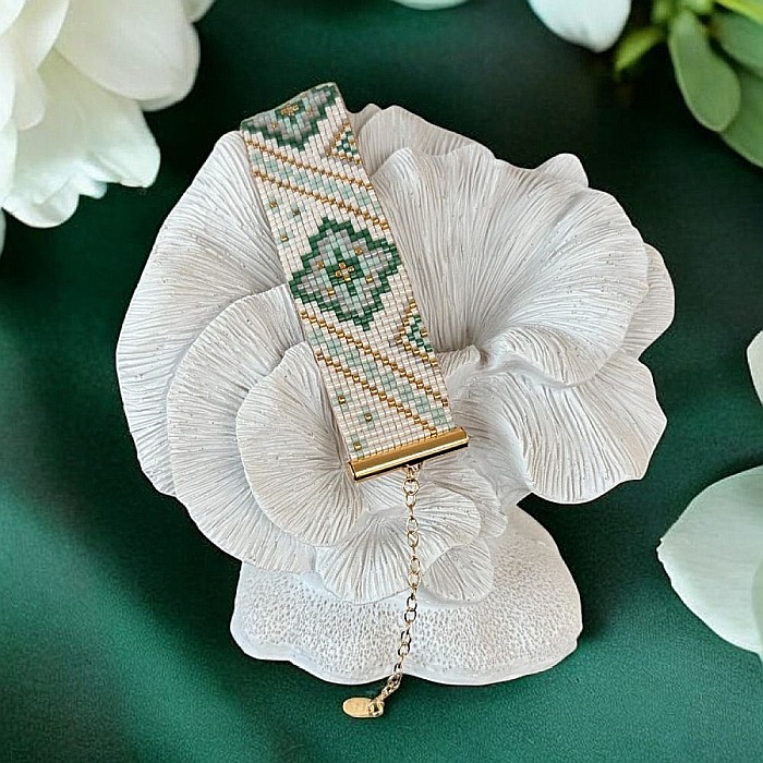 Bratara handmade lata multistrat din margele Miyuki, impletita manual, Amaris [7]