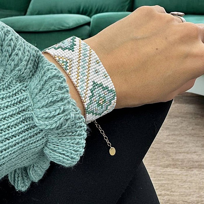 Bratara handmade lata multistrat din margele Miyuki, impletita manual, Amaris [3]