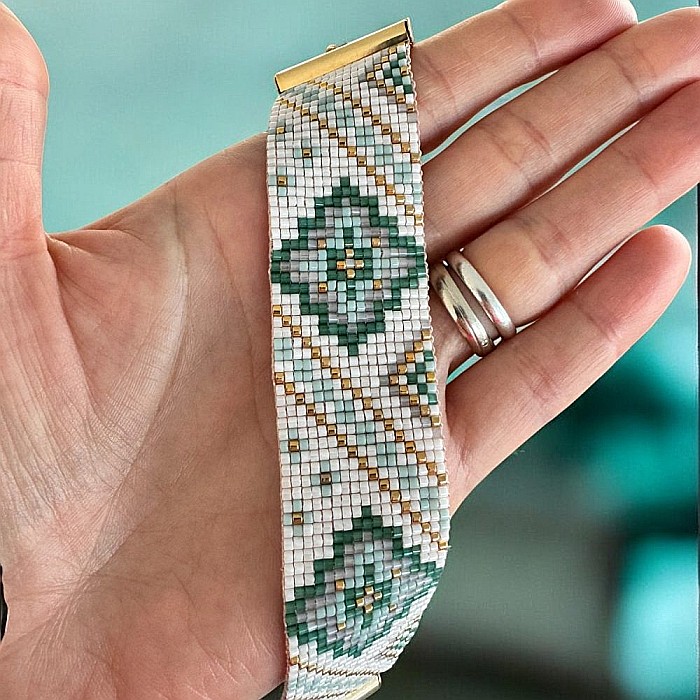 Bratara handmade lata multistrat din margele Miyuki, impletita manual, Amaris [5]