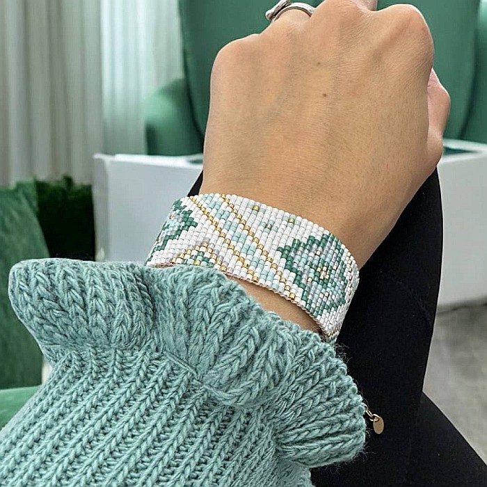 Bratara handmade lata multistrat din margele Miyuki, impletita manual, Amaris [10]