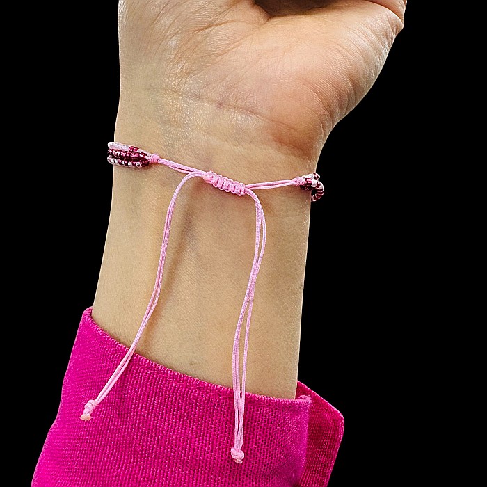 Bratara handmade roz Solene cu snur 3 straturi Miyuki si argint 925 [3]