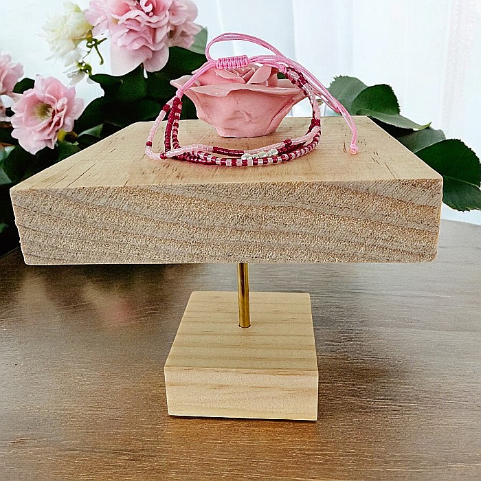 Bratara handmade roz Solene cu snur 3 straturi Miyuki si argint 925 [5]