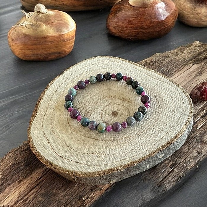 Bratara handmade rubin natural Roana, margele de 6mm si 4mm [3]