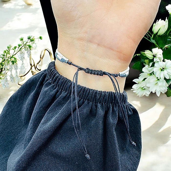 Bratara handmade snur, 3 straturi din Miyuki, Iolit si Hematit [3]