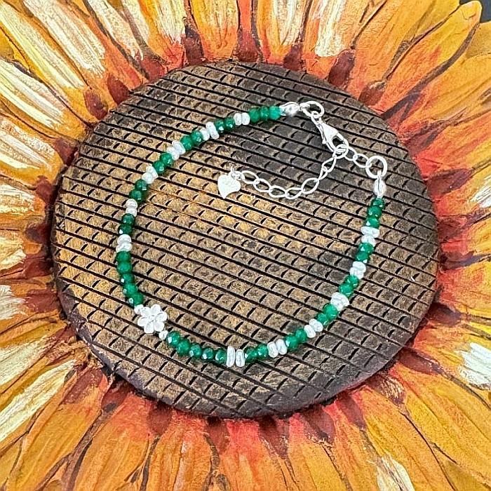 Bratara Jad Verde si Perle Naturale Mavis, cu argint 925 [8]