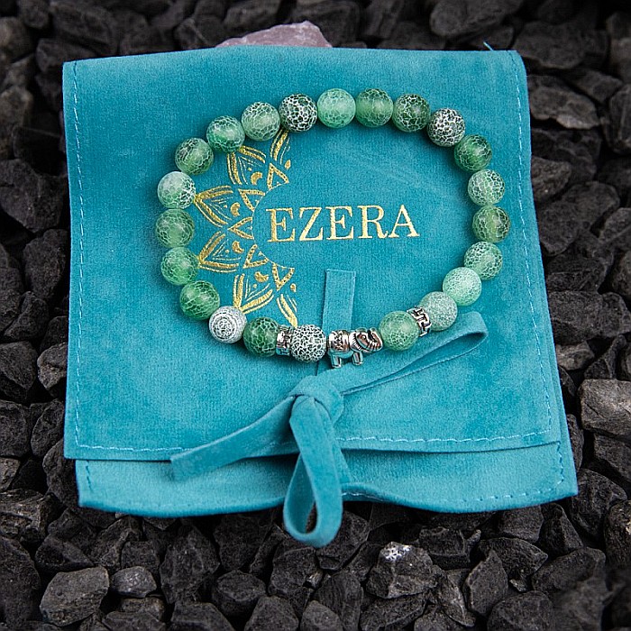 Bratara ”LARISSA” din Pietre Naturale Weathered Agate cu Accesoriu Elefant [5]