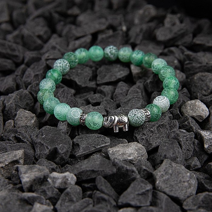 Bratara ”LARISSA” din Pietre Naturale Weathered Agate cu Accesoriu Elefant [1]