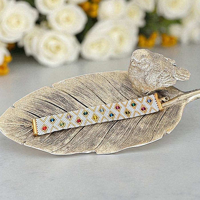 Bratara lata eleganta din margele miyuki cu insertii cristale Preciosa [5]