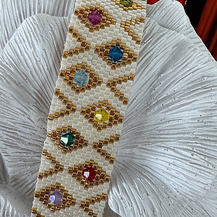 Bratara lata eleganta din margele miyuki cu insertii cristale Preciosa [8]