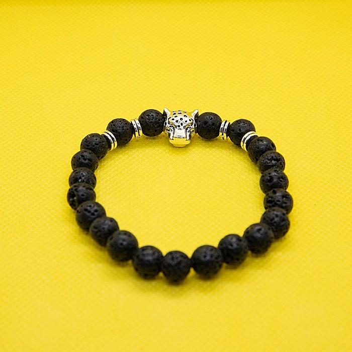 Bratara aromaterapie “LEO” din Pietre de Lava si Accesoriu Cap de Leopard [5]