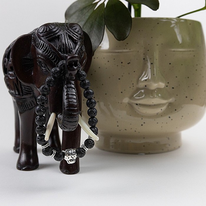 Bratara aromaterapie “LEO” din Pietre de Lava si Accesoriu Cap de Leopard [3]