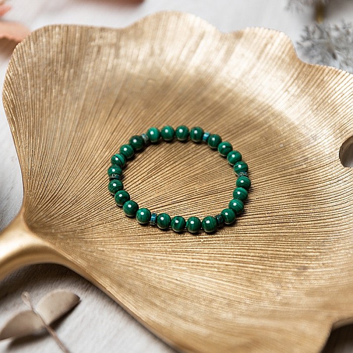 Bratara Malachit pentru femei, realizata manual, Nayan, sfere de 6mm [11]