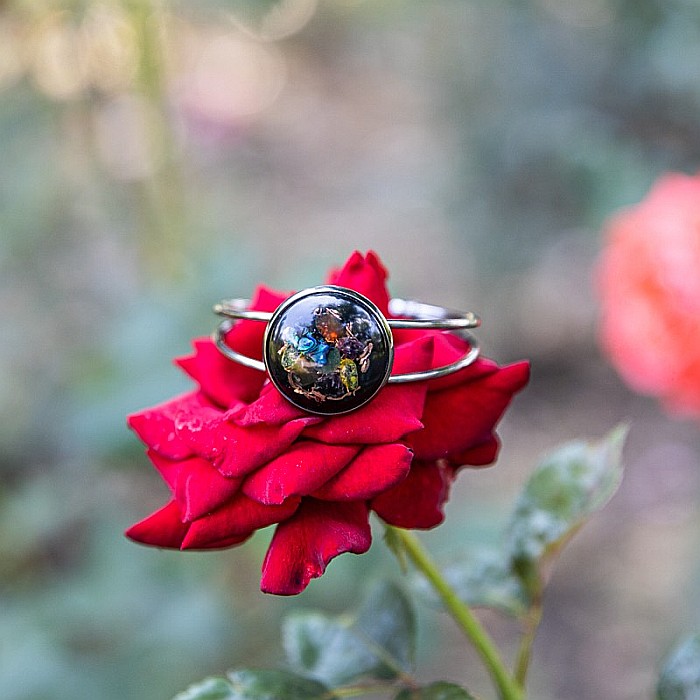 Bratara Orgonica SALENA cu Ametist, Citrin, Aventurina Verde, Agata Rosie, Scoica si Fasii de Cupru, 6 cm [7]