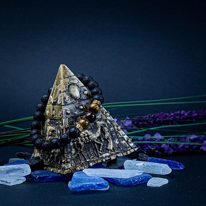 Bratara “ORIEL” din Pietre de Lava (Vulcanice) si Ochi de Tigru [2]