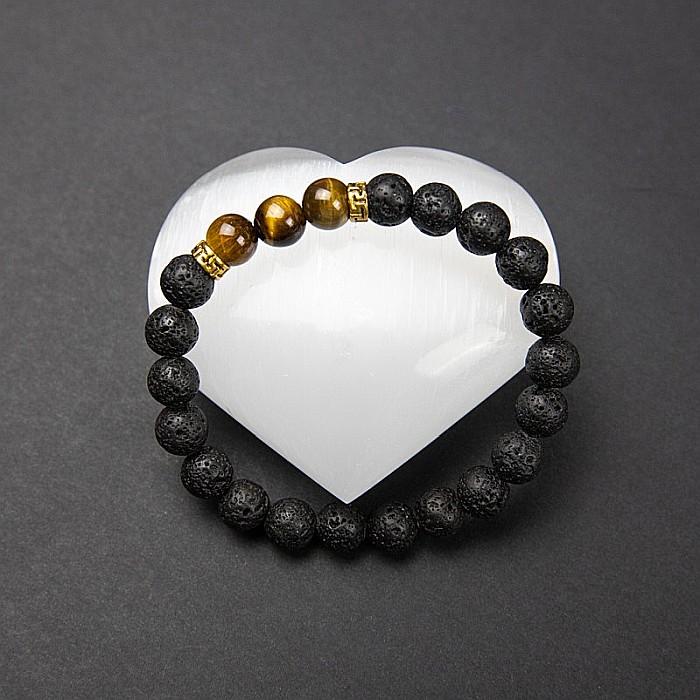 Bratara “ORIEL” din Pietre de Lava (Vulcanice) si Ochi de Tigru [6]