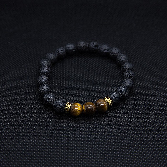 Bratara “ORIEL” din Pietre de Lava (Vulcanice) si Ochi de Tigru [1]