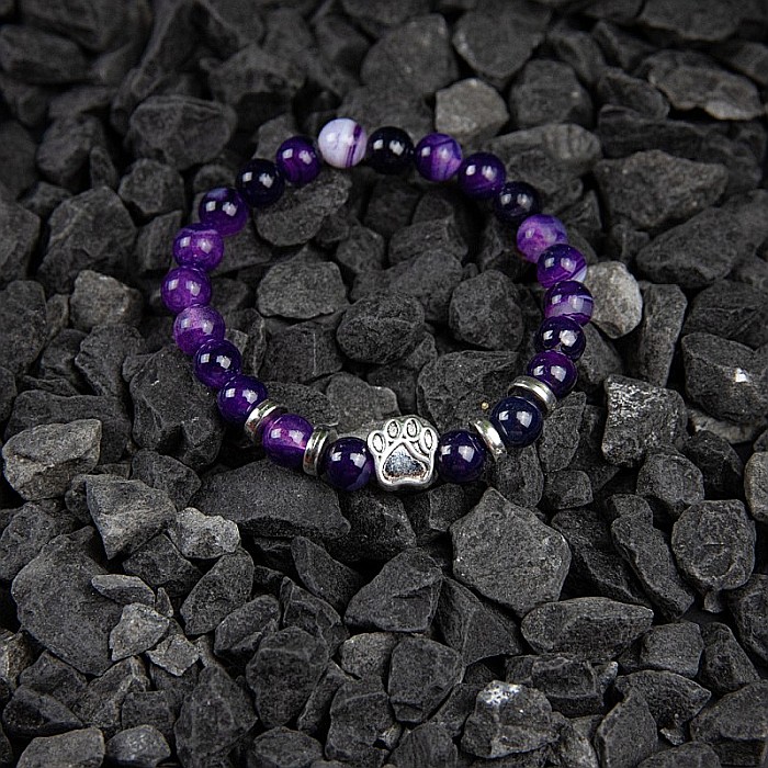 Bratara “PAW” din Pietre Naturale de Agata si Accesoriu Labuta de Catel [3]