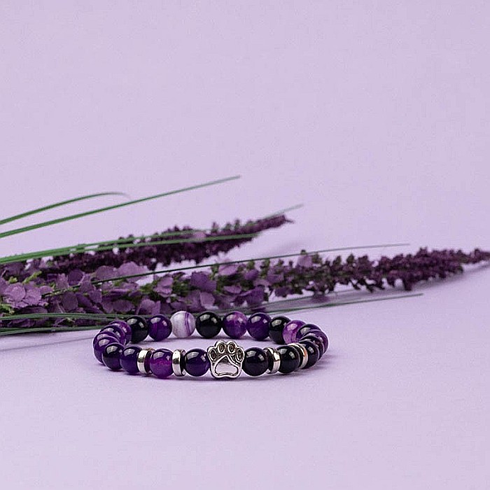 Bratara “PAW” din Pietre Naturale de Agata si Accesoriu Labuta de Catel [5]