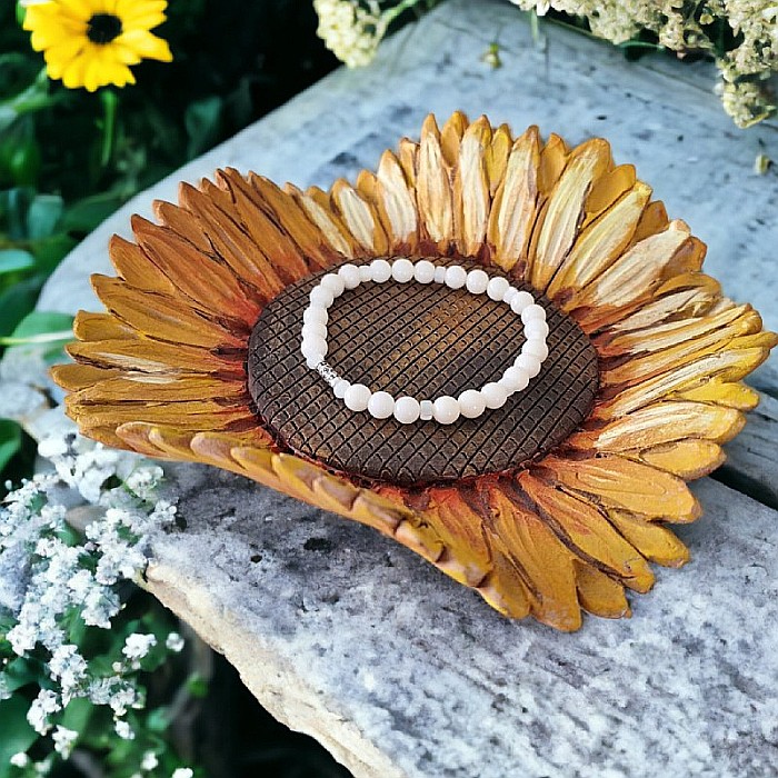 Bratara pietre naturale albe de Coral cu accesorii din Argint 925, Cindy [3]