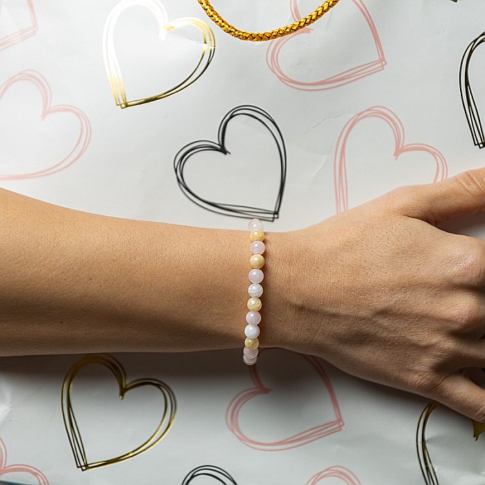 Bratara pietre semipretioase Adana, realizata manual din cristale de Piatra Lunii si Jad, sfere de 6mm [3]