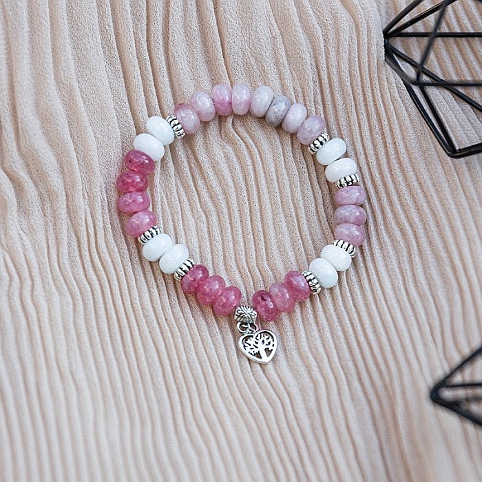 Bratara pietre semipretioase naturale de Morganit Angelit, Mahari, 5x8mm [3]