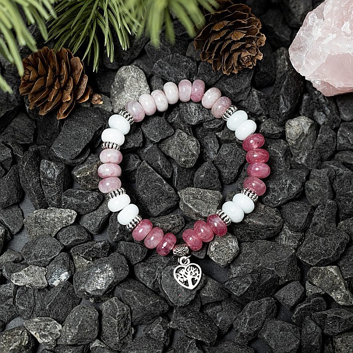 Bratara pietre semipretioase naturale de Morganit Angelit, Mahari, 5x8mm [4]