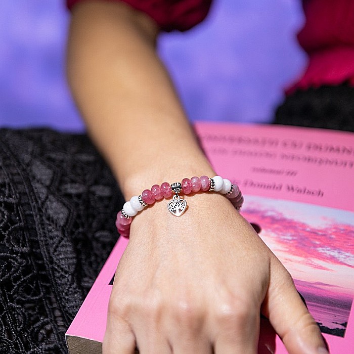 Bratara pietre semipretioase naturale de Morganit Angelit, Mahari, 5x8mm [1]