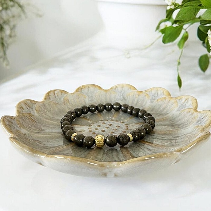 Atrage abundenta-Bratara pirita Devi, pentru femei, cu accesorii din argint placate cu aur [6]