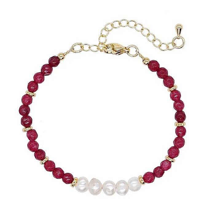 Bratara prieteniei Natya din cristale de Agat si Perle Naturale [8]