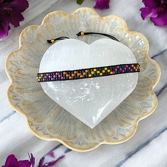 Bratara reglabila Miyuki Manna, margele colorate cu snur [5]