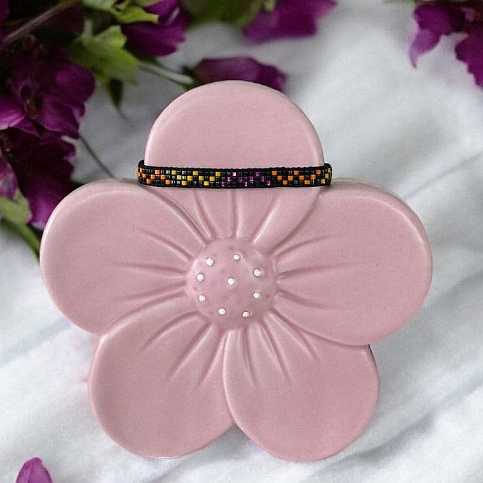 Bratara reglabila Miyuki Manna, margele colorate cu snur [3]