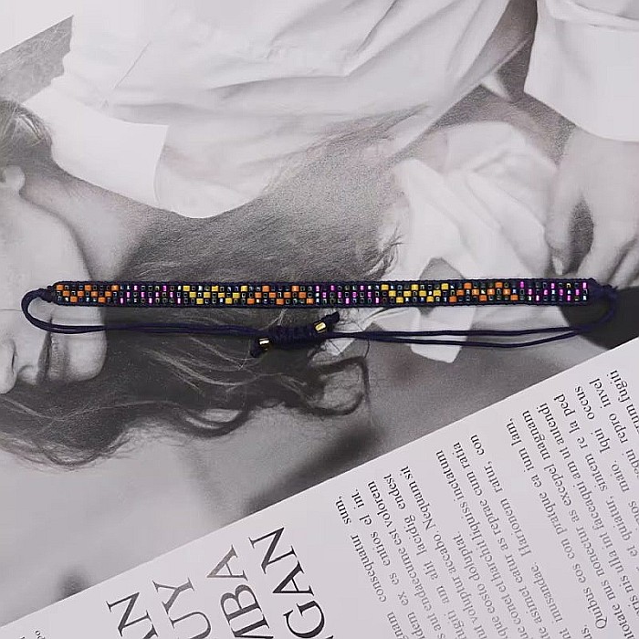 Bratara reglabila Miyuki Manna, margele colorate cu snur [2]