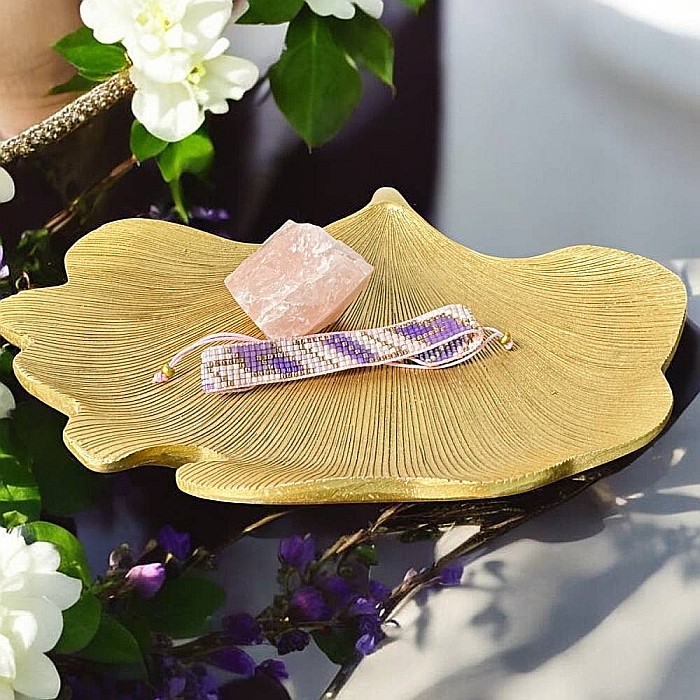 Bratara snur dama Nour din margele Miyuki mov impletita manual [2]