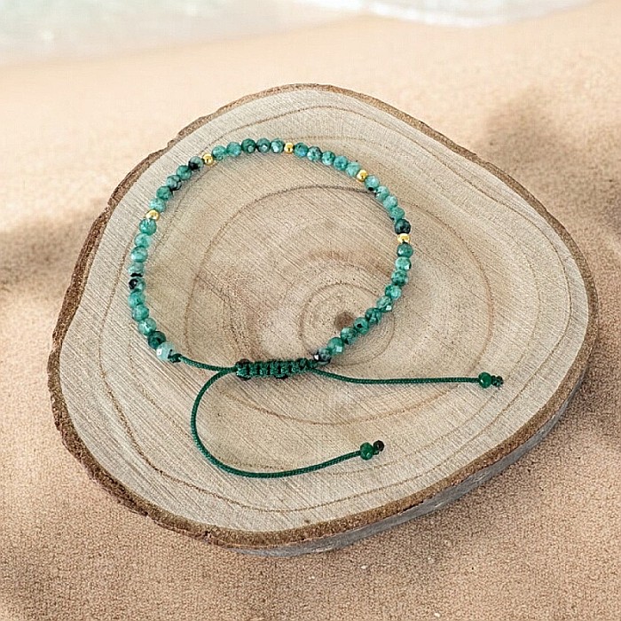 Bratara snur femei Elvira din pietre naturale de Labradorit cu argint placat cu aur 925 [3]