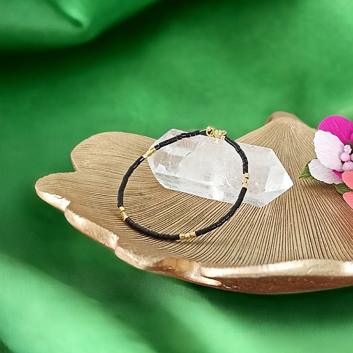 Bratara Tashi din cristale naturale de Agat Negru [2]