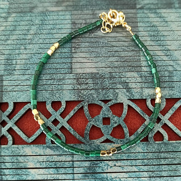 Bratara Tashi din cristale naturale de Malachit [4]