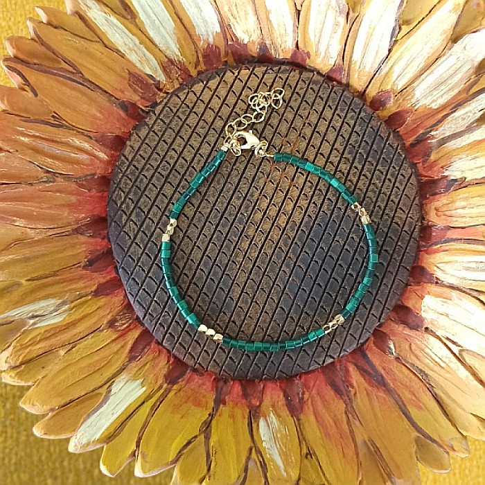 Bratara Tashi din cristale naturale de Malachit [3]