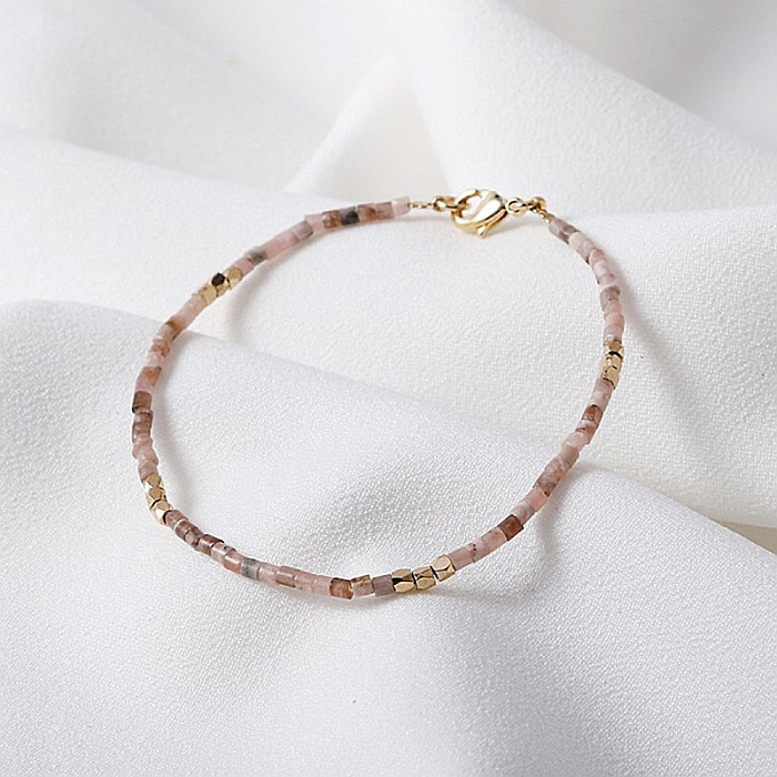 Bratara Tashi din cristale naturale de Strawberry quartz (cuart culoarea capsunii) [5]