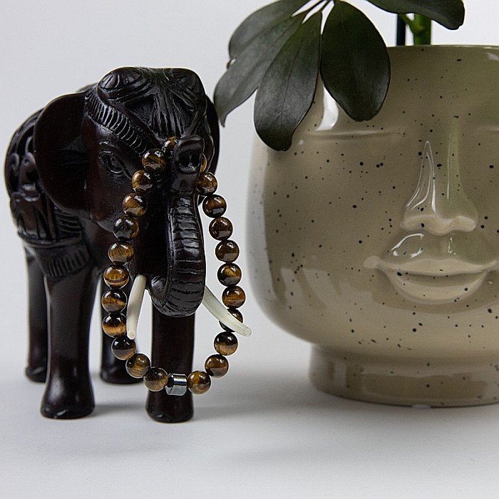 Bratara “TIGER” cu Pietre Naturale Ochi de Tigru de 8mm si Hematit Magnetic [4]