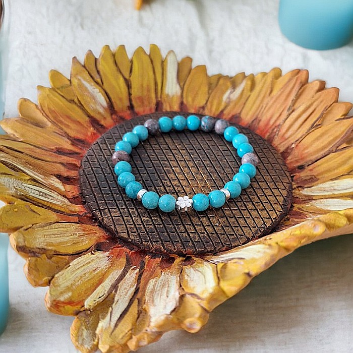 Bratara turcoaz natural Kyra cu accesorii din Argint 925 [6]