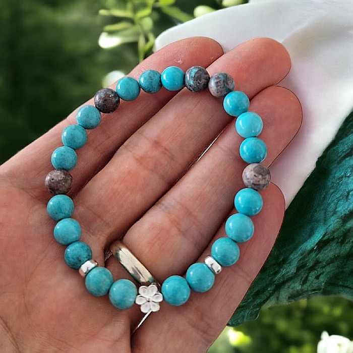Bratara turcoaz natural Kyra cu accesorii din Argint 925 [5]