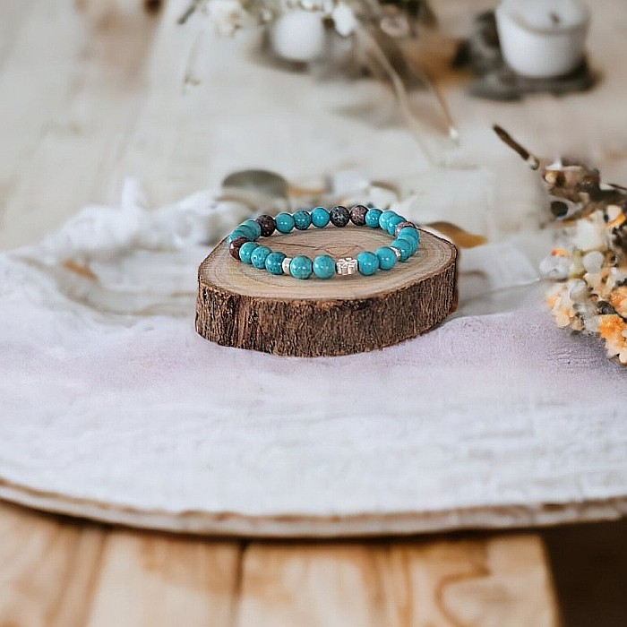 Bratara turcoaz natural Kyra cu accesorii din Argint 925 [8]