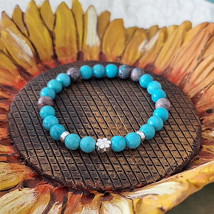 Bratara turcoaz natural Kyra cu accesorii din Argint 925 [10]