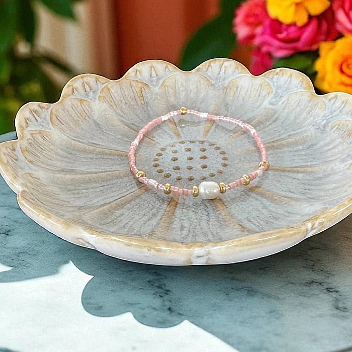 Bratari colorate Amaryllis din margelute miyuki cu accesorii din argint placat cu aur si Perla de cultura [2]