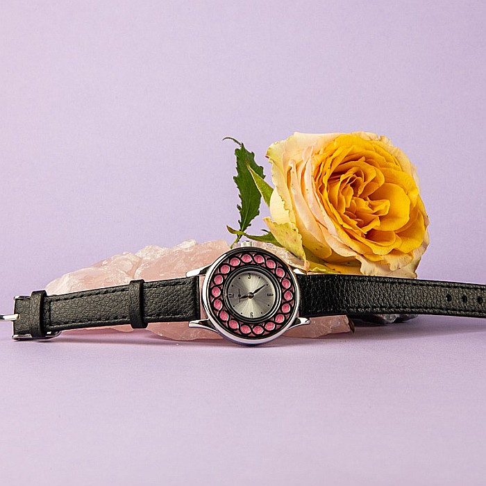 Ceas Aromaterapie ARMO din Otel Inoxidabil, Curea din Piele Ecologica Neagra [7]