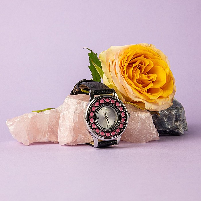 Ceas Aromaterapie ARMO din Otel Inoxidabil, Curea din Piele Ecologica Neagra [5]