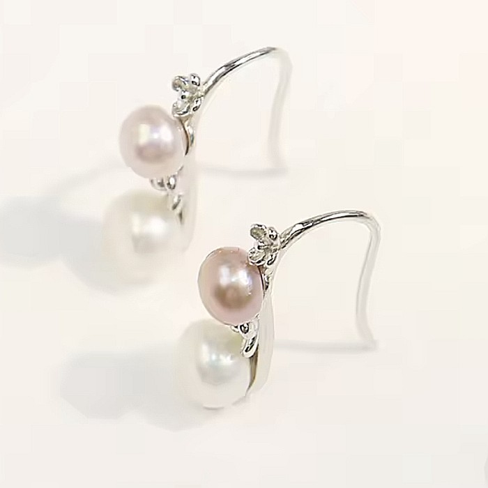 Cercei argint 925 platinum cu perle Greta [3]