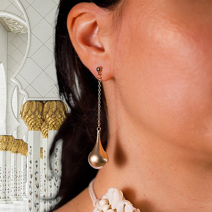 Cercei drop lungi cu perla sintetica Vimala❤️ [10]