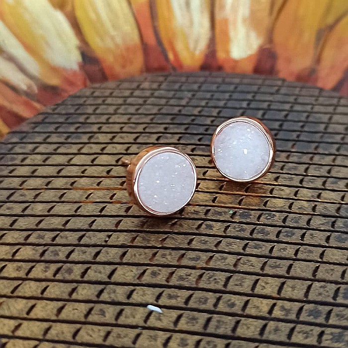 Cercei stud rose gold Hanita din cristale druzy ❤️ [1]