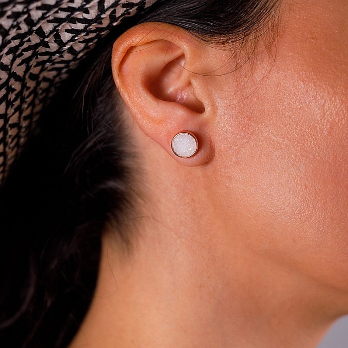 Cercei stud rose gold Hanita din cristale druzy ❤️ [3]